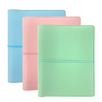 2021 schedule planner macaroon color pvc soft leather notepad protective set junior a5 notebook small creative notebook cover