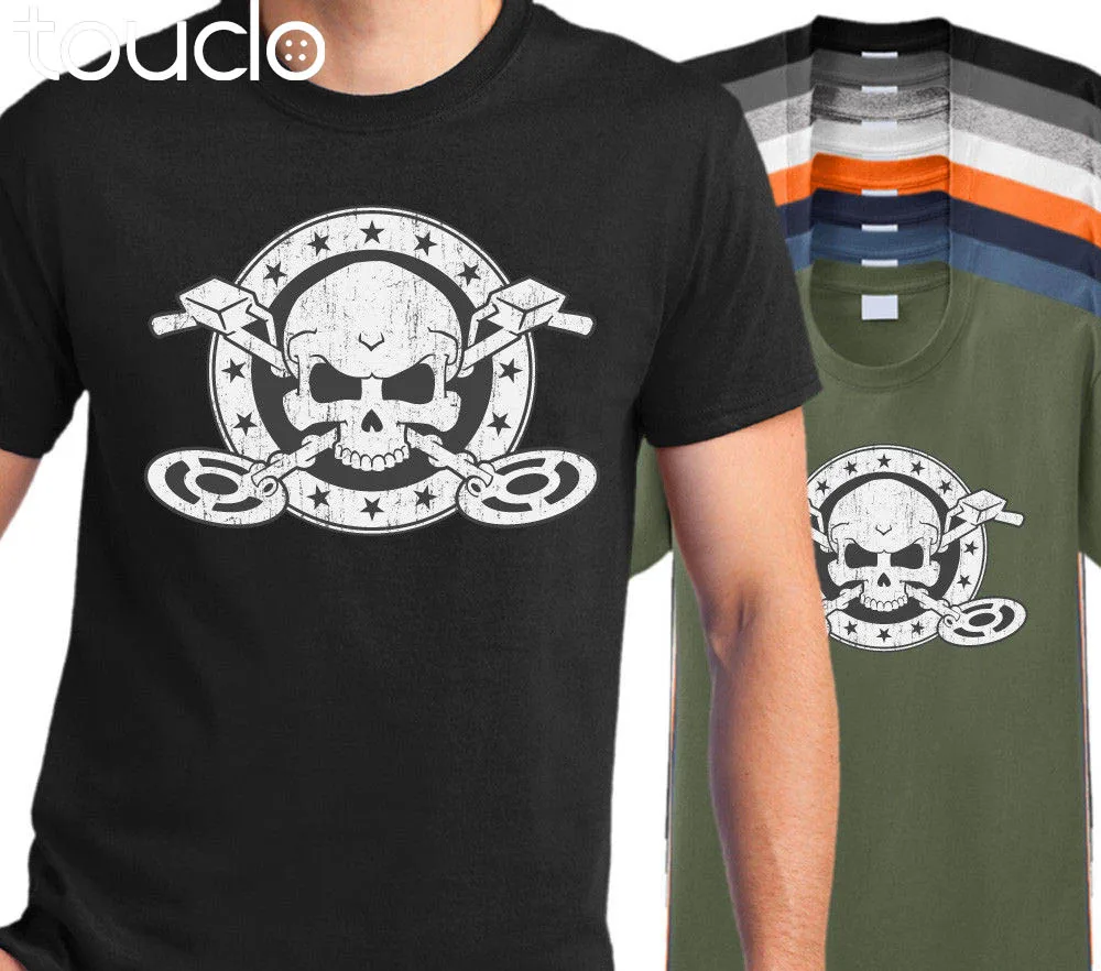 Футболка мужская с изображением черепа и металла повседневная тенниска