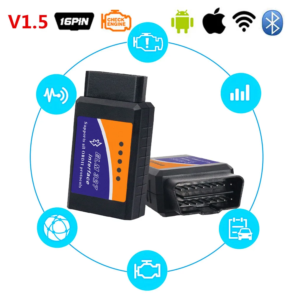 Bluetooth Wi Fi ELM327 V1.5 Автомобильный сканер OBD2 II диагностический инструмент для Nissan Honda
