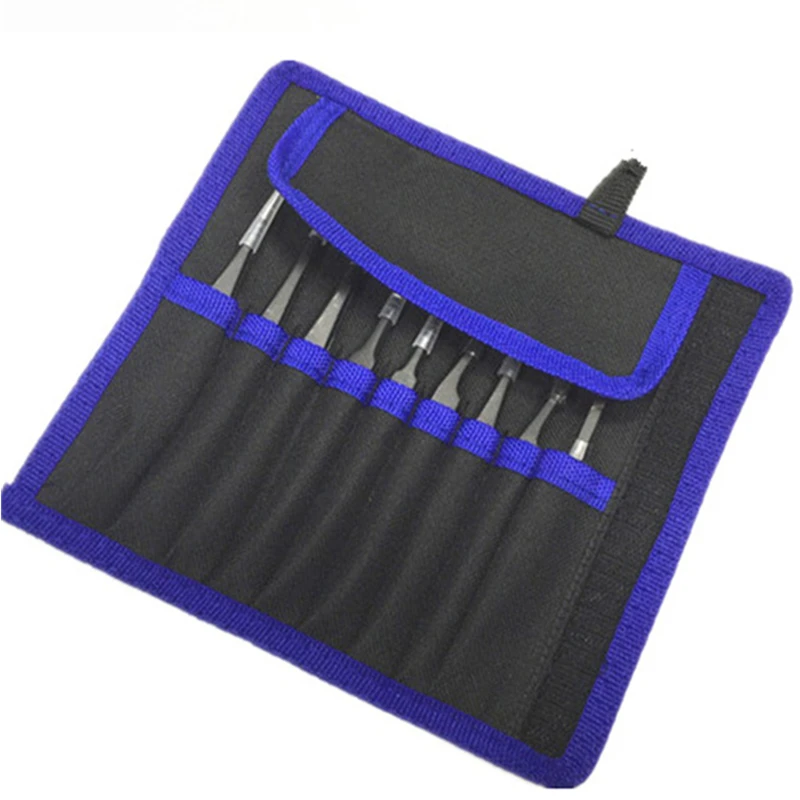 

9Pcs ESD Antistatic Tweezers Tool Set Canvas Bag High Precision Repair Tool Kit ESD Clip Tip Curved Straight Tweezer Stainless