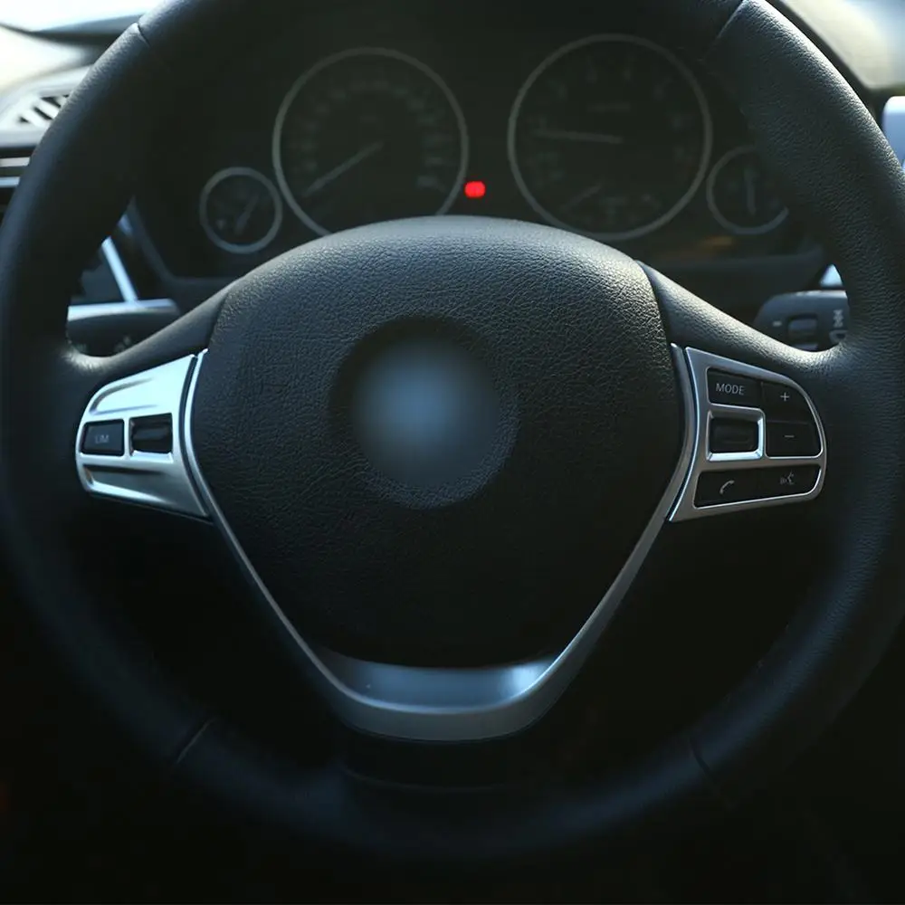Хромированный стиль ABS пластик Автомобильный руль Кнопка рамка Накладка для BMW 3 4