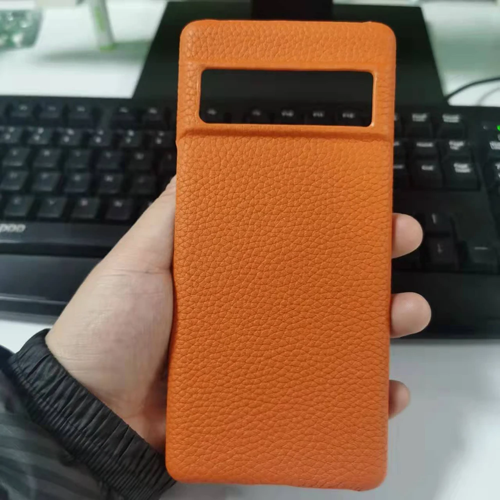 LANGSIDI Cowhide Genuine Leather Case for Google Pixel 7 6 PRO 6A 5A 5G 4A 4 Luxury Fashion Back Cover for Google Pixel 7 pro 6A