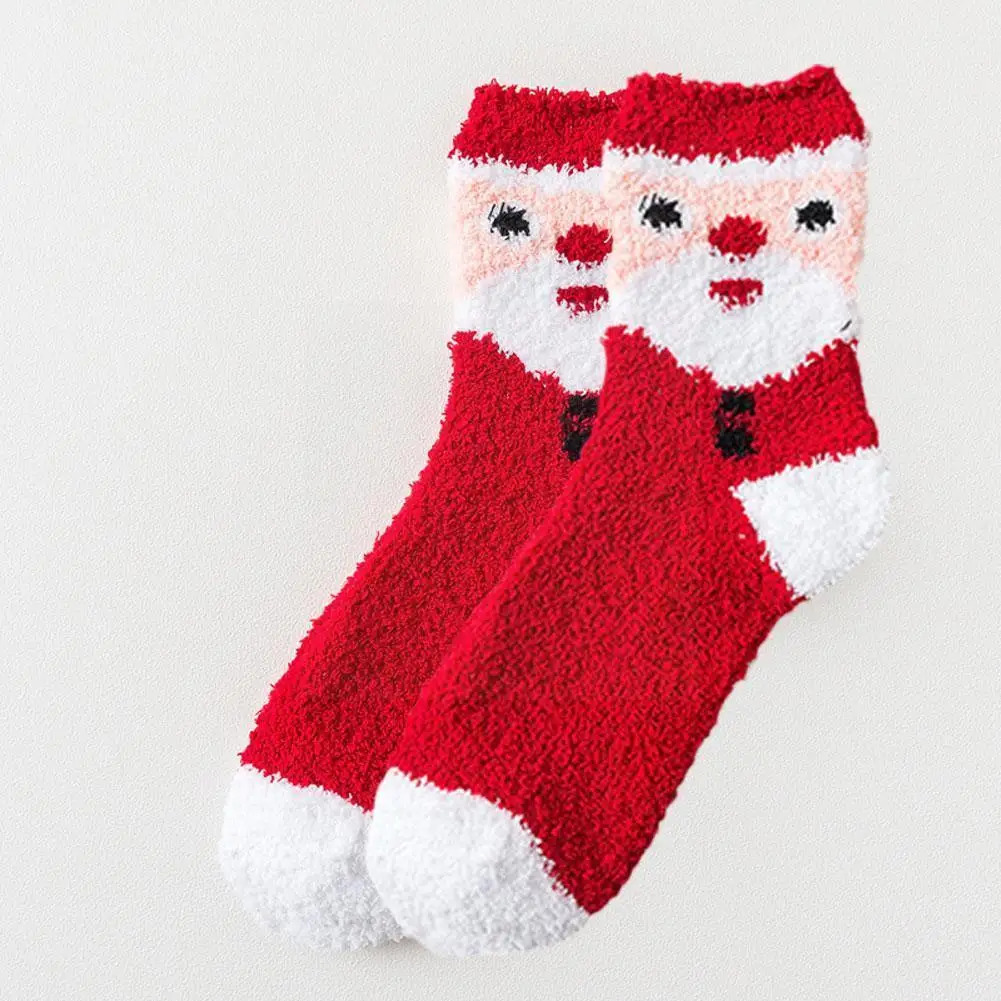 

Women's Socks For Xmas New Year Party Gift Coral Fleece Floor Socks Santa Claus Christmas Socks Happy Funny Warm Socks Whol A2R7