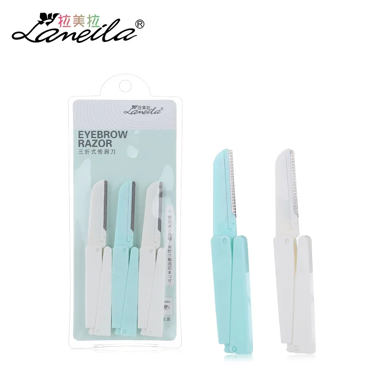

3pcs Eyebrow Razor Trimmer Portable Blade Shaper Shaver Face Lip Hair Remover Set Lightweight Easy To Control Beauty Tool TSLM1