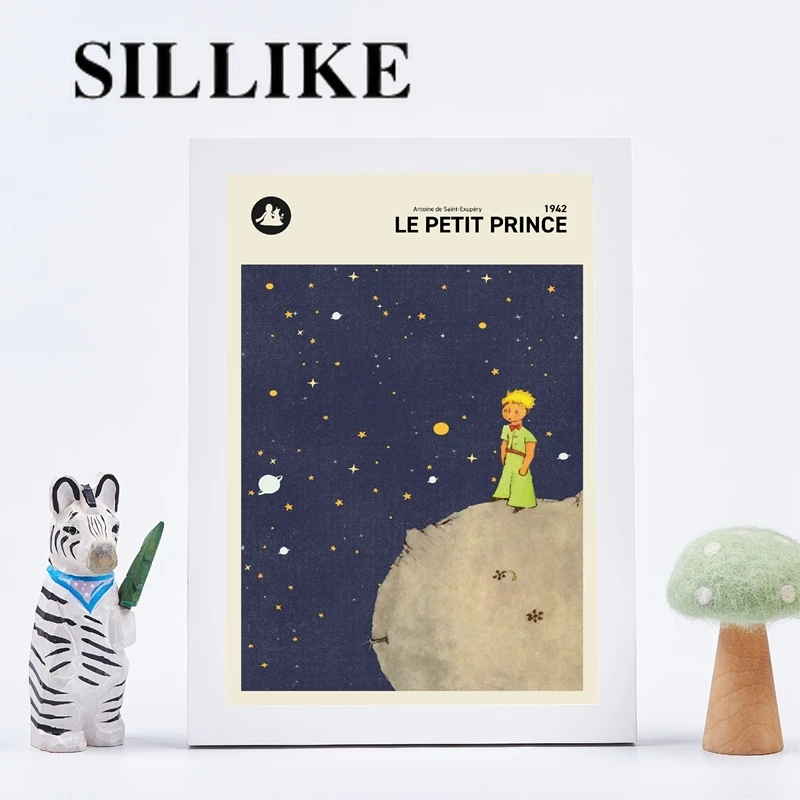 

The Little Prince French Version Prints Nursery Wall Art Painting Le Petit Prince Book Cover Poster Kids Room Wall Decor
