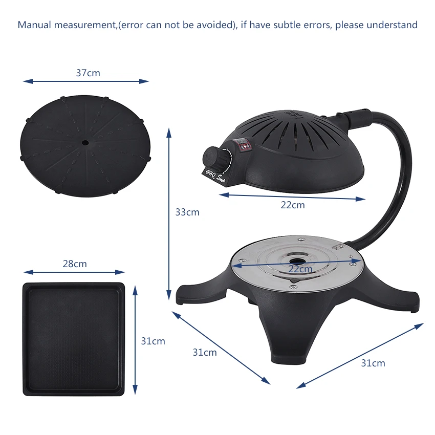 Бытовые инфракрасные Электрический гриль Портативный непригорающий бездымный