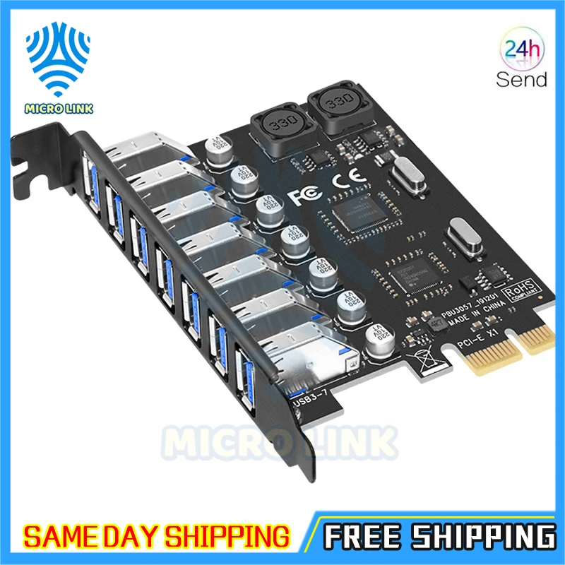 USB 3 0 карта расширения PCI-E Адаптер 7 Порты концентратор адаптер внешний контроллер