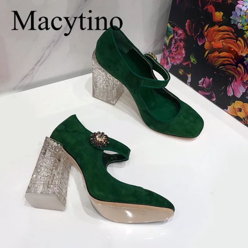 Туфли лодочки женские прозрачные на высоком каблуке с круглым носком|Женские