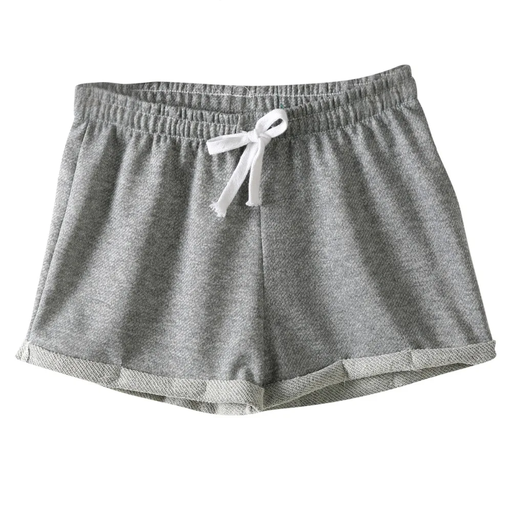 Женские свободные шорты летние модные хлопковые с эластичным поясом для бега