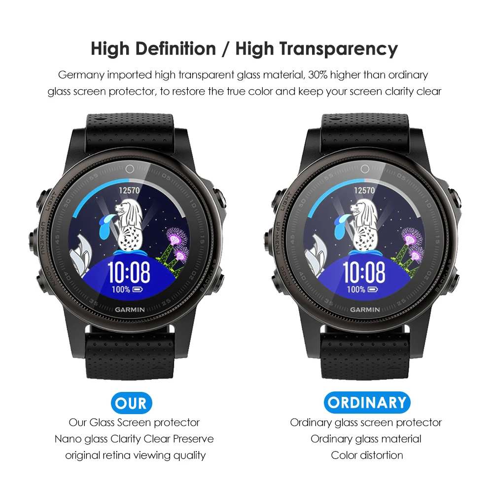 10 шт закаленное стекло для Garmin Fenix 6 Pro 6s Pro 6x Pro Защитная пленка для часов 9H прозрачная анти-защитная пленка ультратонкая кожа