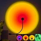 Светодиодная лампа с закатом, ночник с USB, радусветильник светильник для спальни, украшение для фотосъемки, светильник для домашнего декора