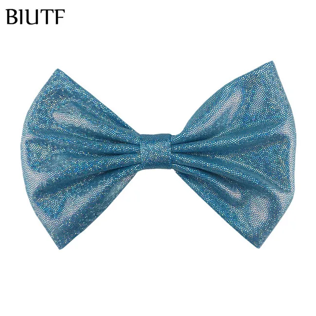 8-blue 5 шт./лот 5 ''Горячая штампованная бабочка для волос с блеском заколка для волос для девочек Детский бутик головной убор бант для волос для девочек лучший подарок HDJ156 - Цвет: 8-blue