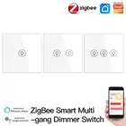 Сенсорный переключатель света Tuya ZigBee, Настенный умный выключатель, универсальный для Tuya Smart Home Life, Alexa Google Home, 123 клавиши, Alice