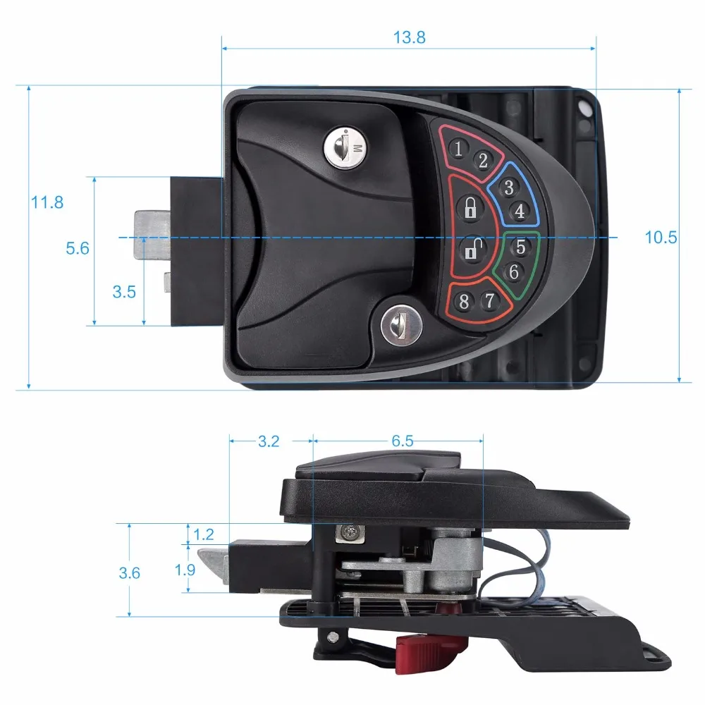 Дверной замок без ключа RV дверная защелка с заглушкой кнопочной панелью и Fob