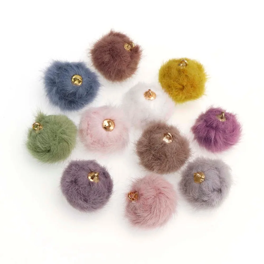 20 шт 20 мм имитация Hairball помпон милый меховой шарик ручной работы DIY материал ручной работы волосы серьги шар ювелирные изделия кулон