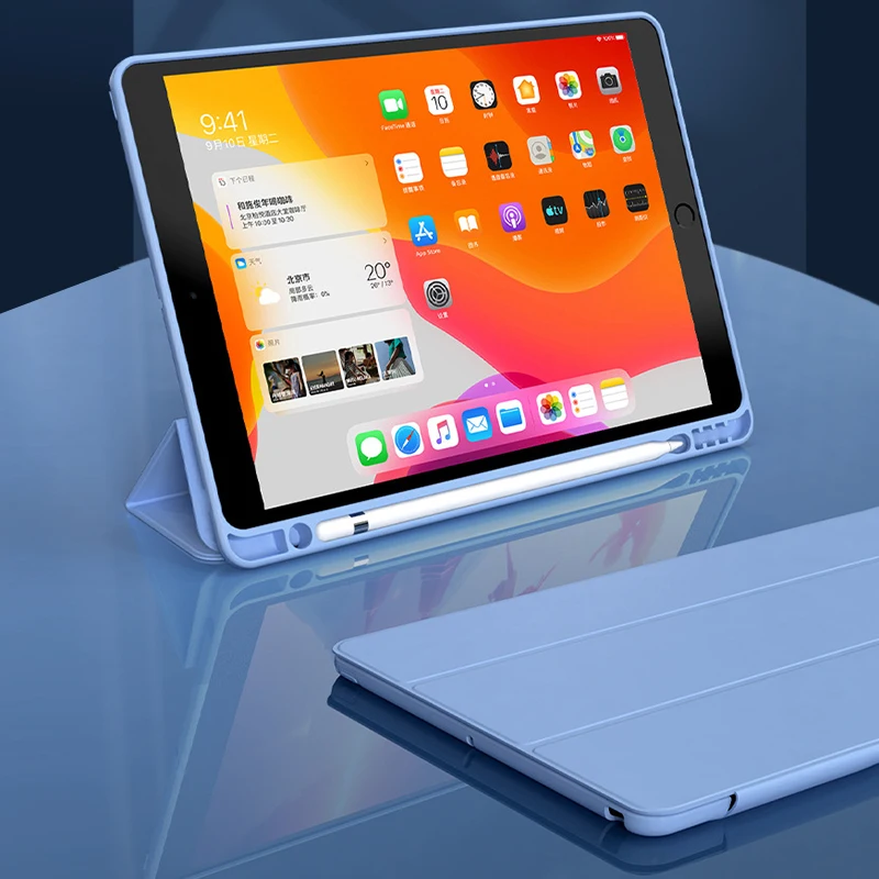 

Case for 2020 iPad Pro 11 10.5 Air 3 Smart Cover 2019 iPad 10.2 8th 2018 2017 9.7 Mini 4 5 with Pencil Holder 5th 6th Generation