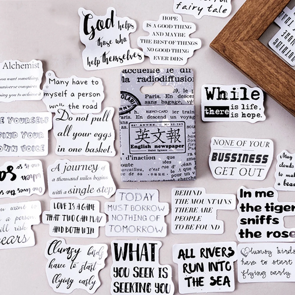 46 шт в винтажном английском газета украшения мини бумажная наклейка для