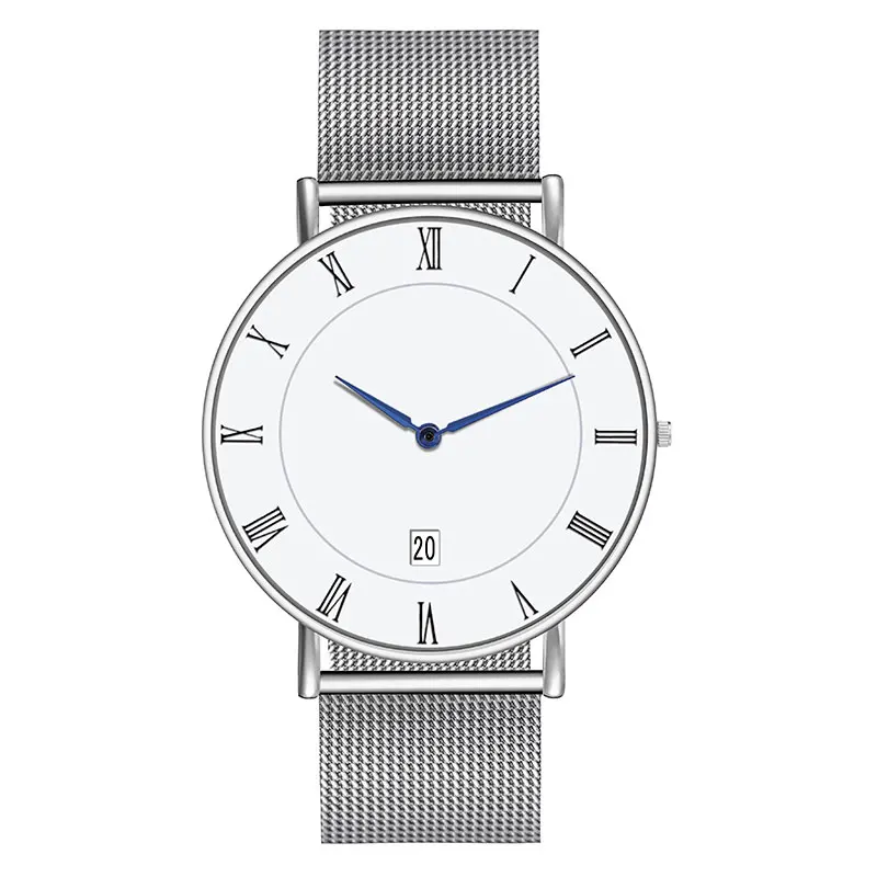 Silver Silver Брендовые дизайнерские часы с календарем Reloj Mujer часы женские сетчатый Браслет из нержавеющей стали повседневные наручные кварц Часы - Цвет: Silver Silver