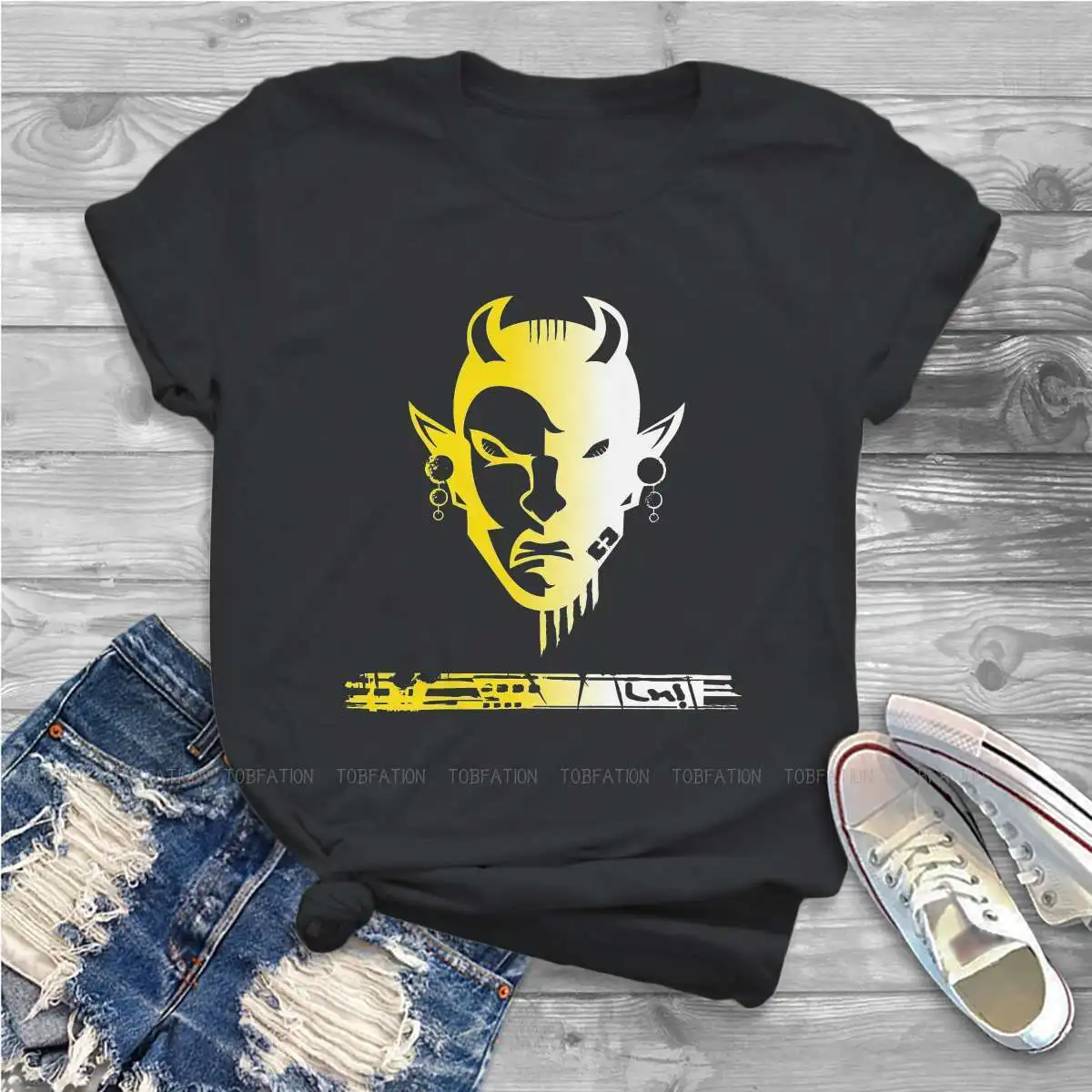 

Yellow Women Clothing Diablo Roleplaying Game Graphic Print Female Tshirts Vintage Gothic Loose Top Tee Kawaii Girls Streetwear