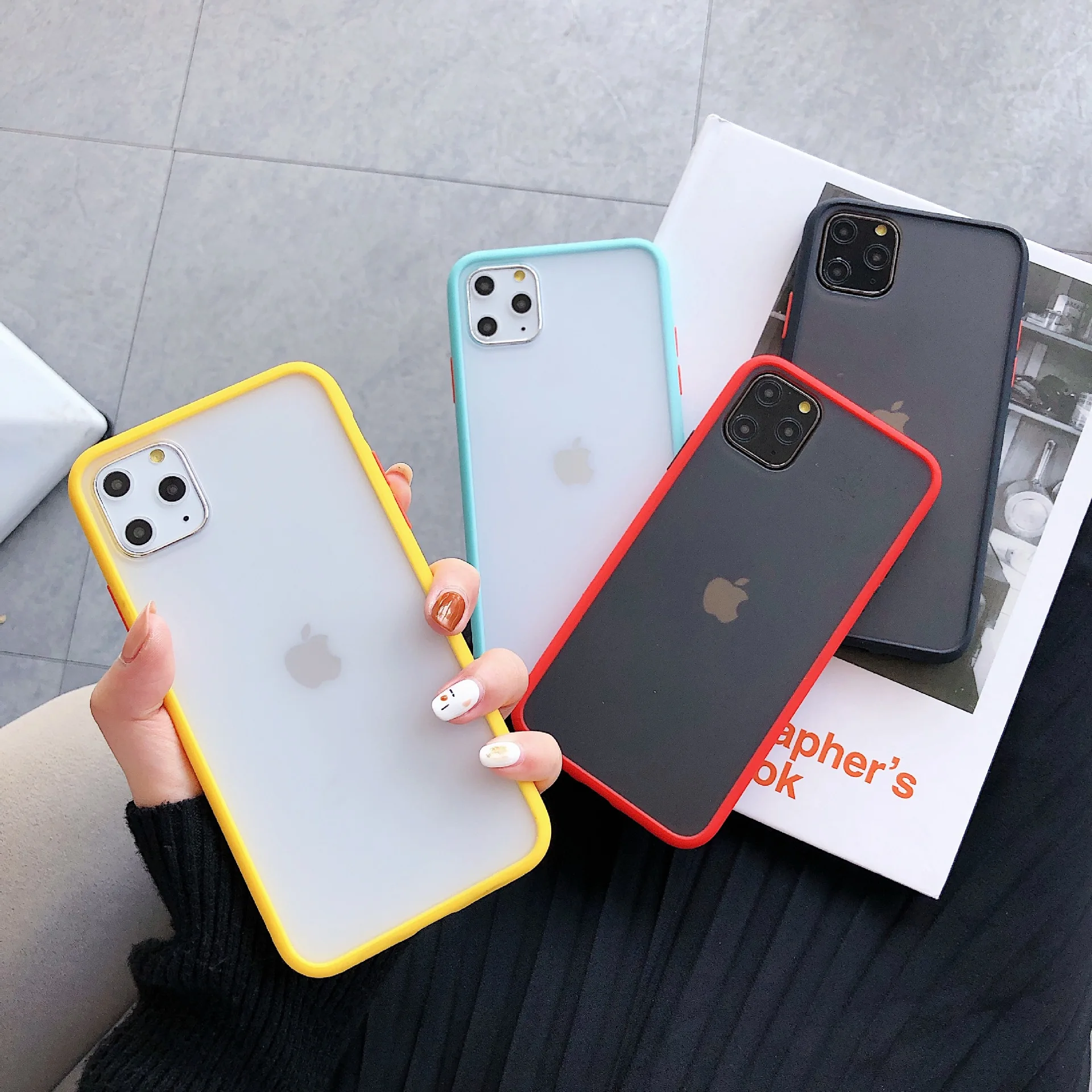 Разноцветный чехол для телефона iPhone 11 Pro Max XR XS 8 7 Plus противоударный мягкий из ТПУ и
