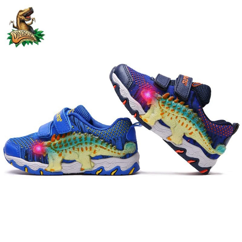 Кроссовки Детские блестящие из сетчатого дышащего материала со светодиодной
