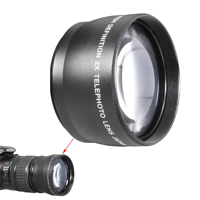 Телеобъектив 55 мм 2X для камеры Canon Nikon Sony Pentax 18 мм|Объективы фотоаппаратов| |