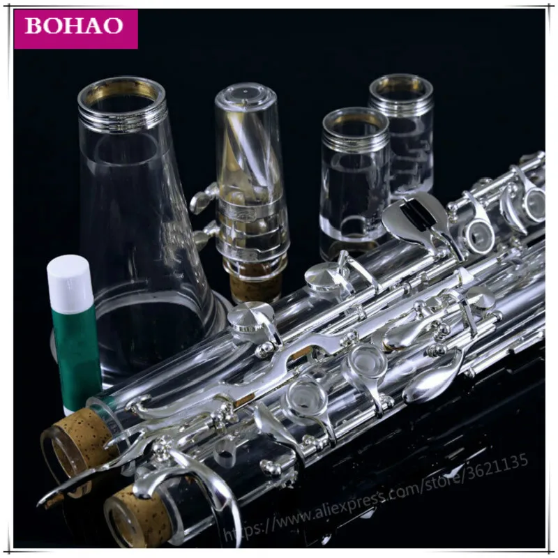 Профессиональный акриловый прозрачный корпус покрытый серебром 18 ключей 4