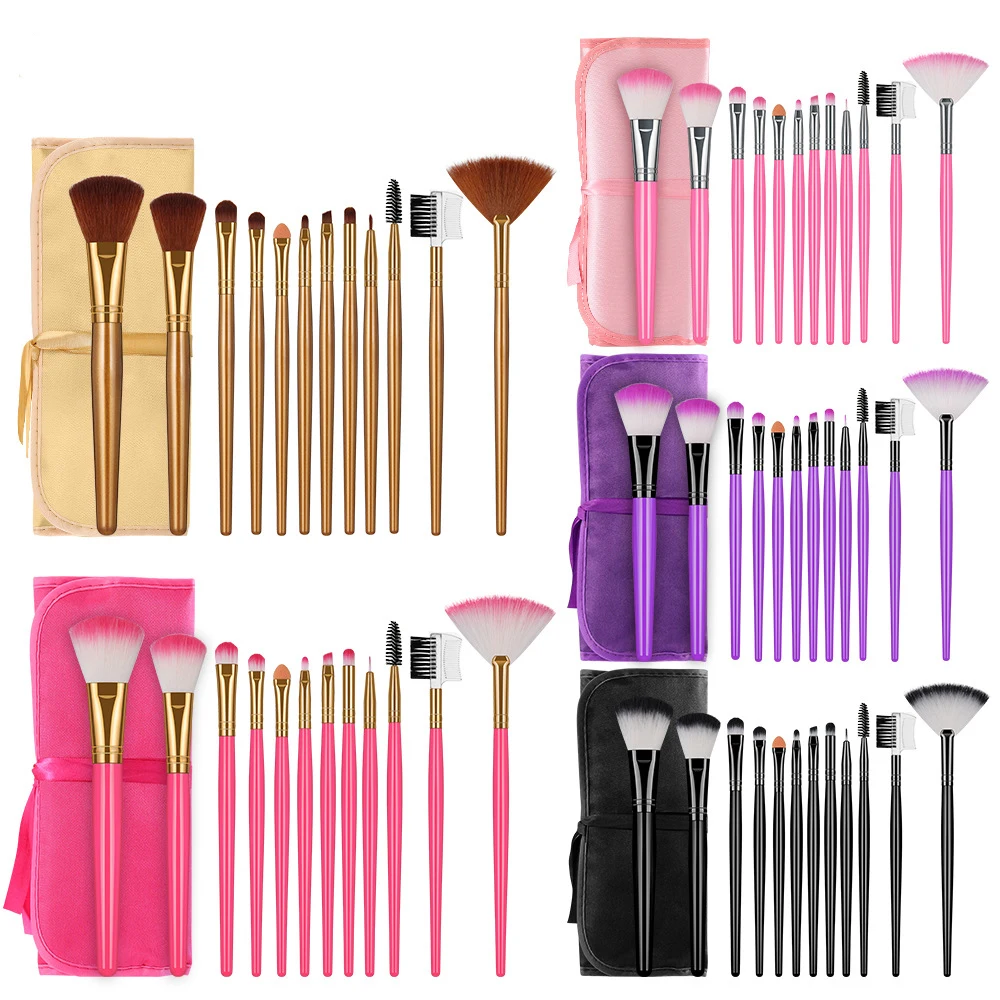 

New Cosmetics 12 Sets of Makeup Brushes Eyeshadow Palette Brush Shadow Lip Gloss Highlighter Face Synthetic Hair Makeup Tool