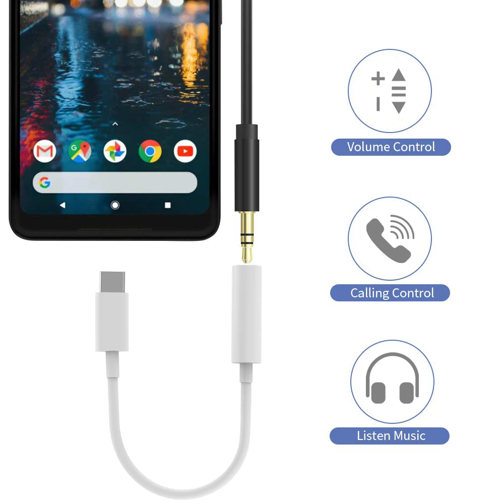 Кабель Переходник USB C на 3 5 мм Aux Автомобильный цифровой аудио стерео разъем для