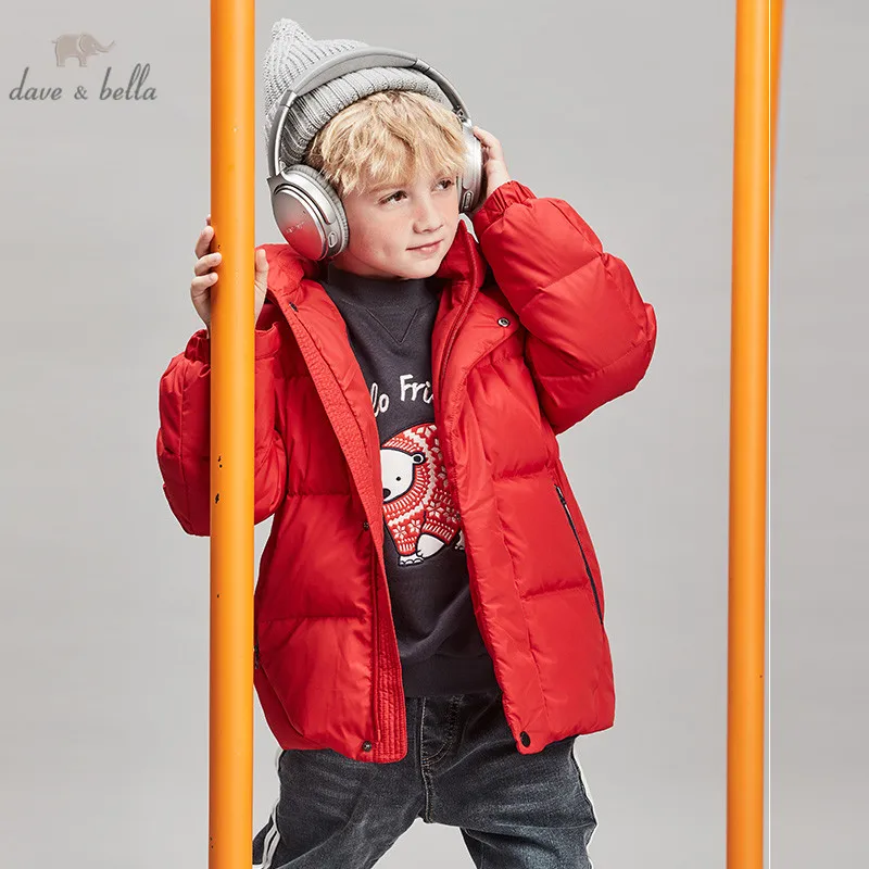 Детский пуховик на молнии с капюшоном 90% утином пуху|Пальто и парки| |