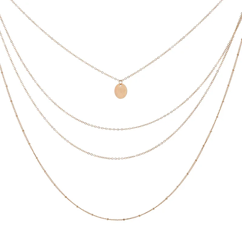 Новые модные трендовые ювелирные изделия медный чокер многослойное ожерелье