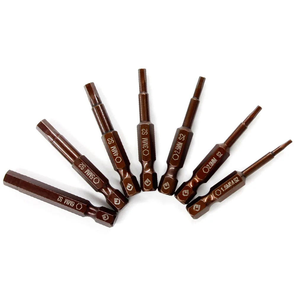 7 шт 50 мм 1 5 6 шестигранные наконечники отвертки S2 стальные магнитные