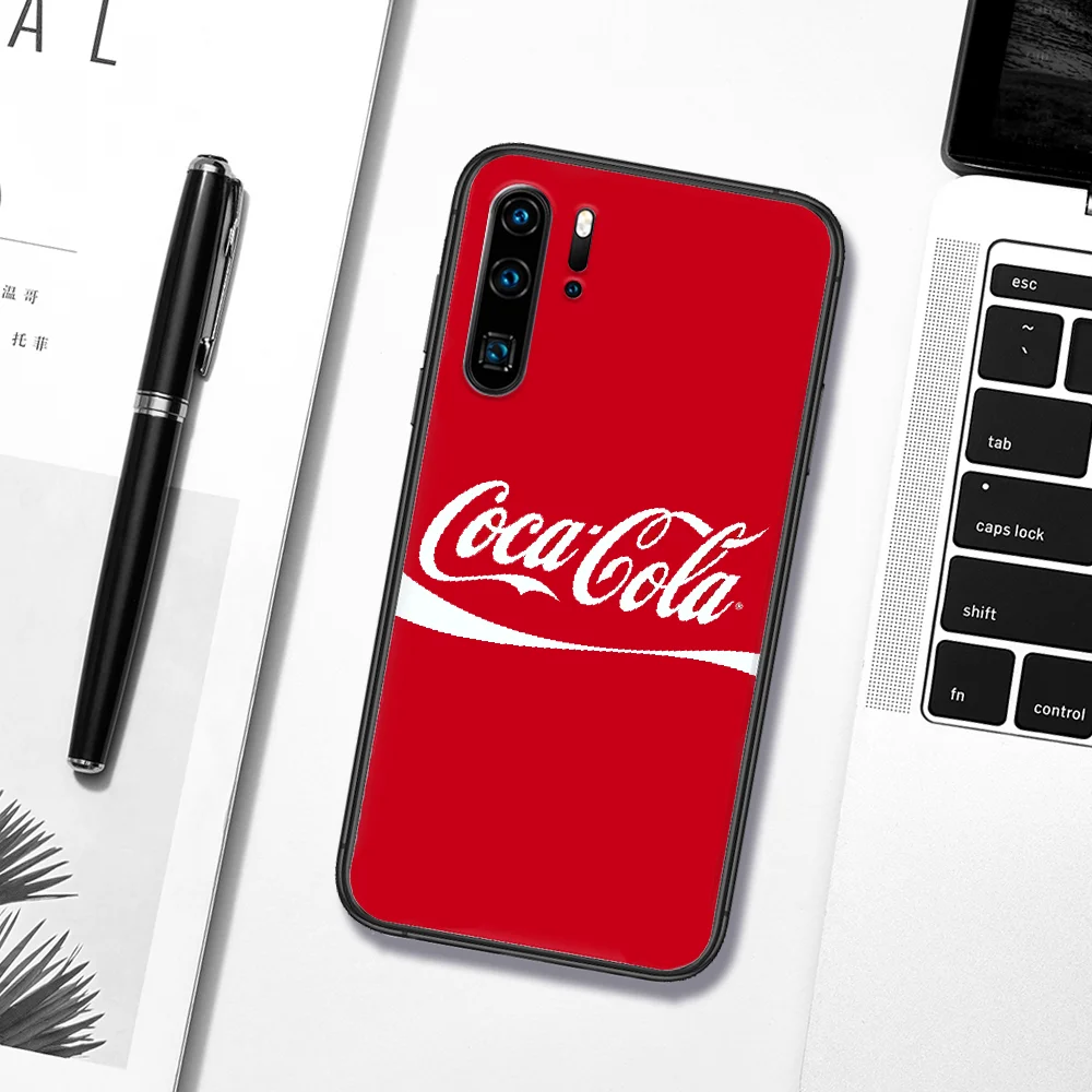 

Coca Coke Phone Case For Huawei P Mate 10 20 30 40 Pro Lite Smart 2019 2021 black Etui Soft Prime Luxury Funda Fashion Coque