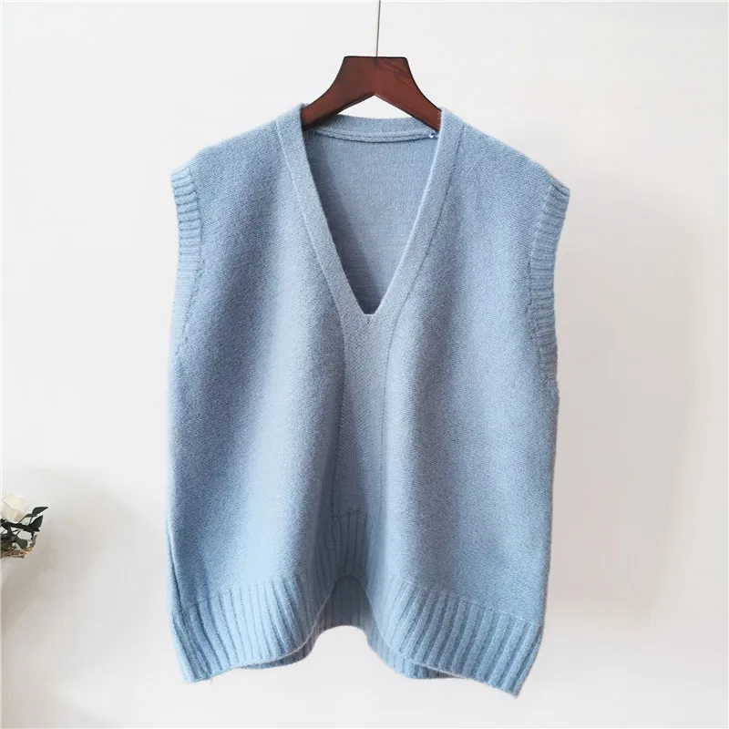 Sweater women front short back long round collar autumn new Korean fashion full sleeve solid color | Женская одежда