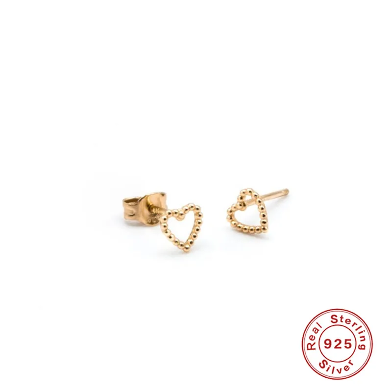 

Love Simple Metal Earrings for Women Sterling Silver Stud Earrings Pendientes Plata Piercing Gold-Plated Cute Jewelry Fashion