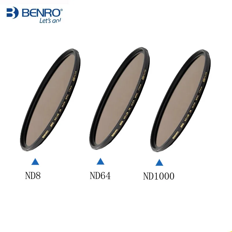 

Benro 49mm 52mm 55mm 58mm 62mm 67mm 72mm 77mm 82mm Circular Filter Kit ND8+ND64+ND1000 camera lens filters