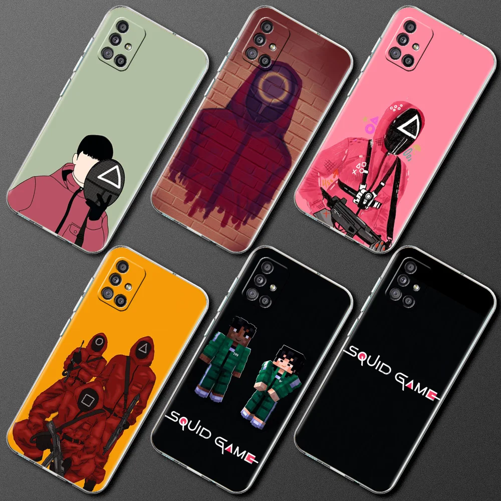 

Squid Game TV Show Transparent Soft TPU Phone Case For Samsung Galaxy A51 A71 A41 A31 A21S A11 A01 M31 Cover Fundas Shell Coque