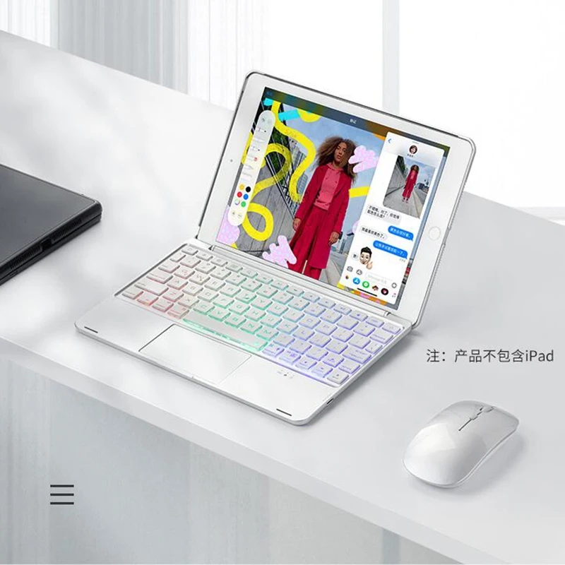 

For iPad 10.2'' 2019 8Th 10.2 2020' Touchpad Backlight Wireless Bluetooth Keyboard Case Cover For iPad Air 3 10.5' 2019 Pro 10.5