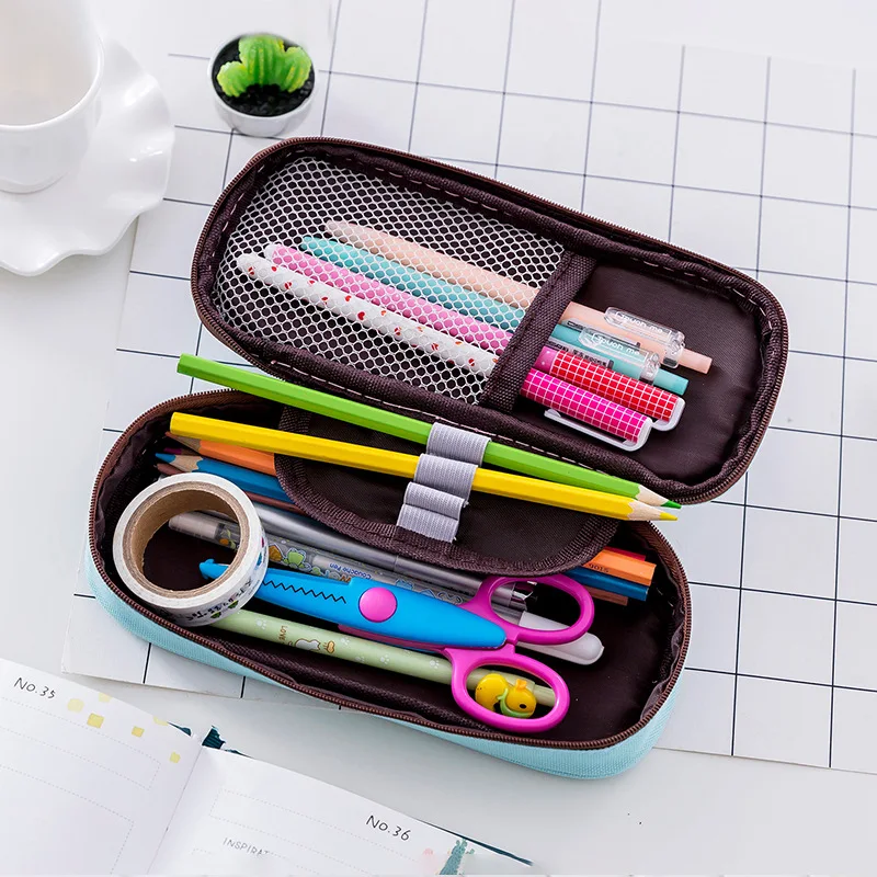 Милый чехол для карандашей большой вместимости пенал на молнии девочек