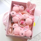 Набор милых резинок для волос в виде кролика для девочек, повязки для волос, аксессуары для волос, Детская повязка на голову, заколки для волос, головной убор, детский модный орнамент, подарок