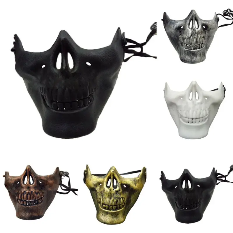 Хэллоуин цвета: золотистый серебристый Скелет половина череп уход за кожей лица