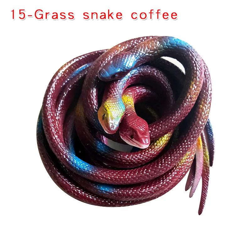 15-Gr snake coffee Моделирование мягкая резиновая игрушка "Змея" модель страшная поддельная змея хитрая пародия розыгрыш на Хэллоуин реквизит подарки Декор дети кляп шутки шалость игрушки - Цвет: 15-Gr snake coffee