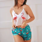 Пижамный комплект Женский с принтом, пикантная Милая мультяшная Пижама без рукавов, шорты для сна на бретелях-спагетти, строительный костюм, одежда для сна, домашняя одежда