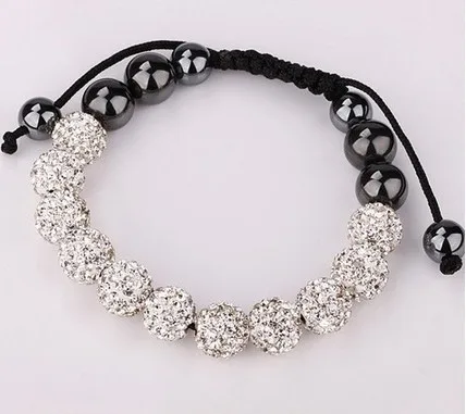 

Lowest price!Can Choose Color DHL Free+Gift.10mm Disco Ball hot White handmade crystal Bracelet Jewelry g324