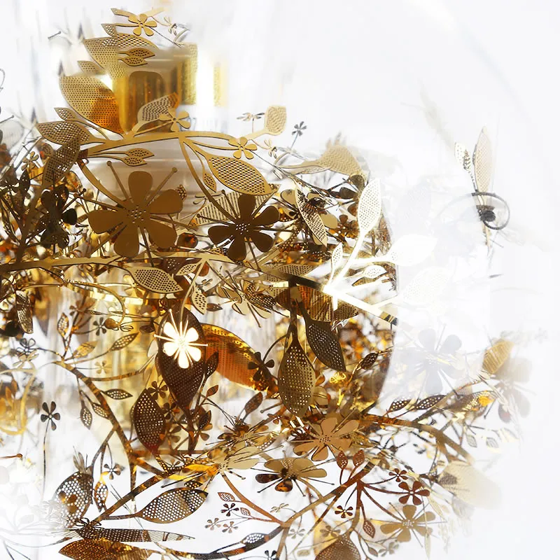 Стеклянный подвесной светильник Global с растениями европейская Подвесная лампа в