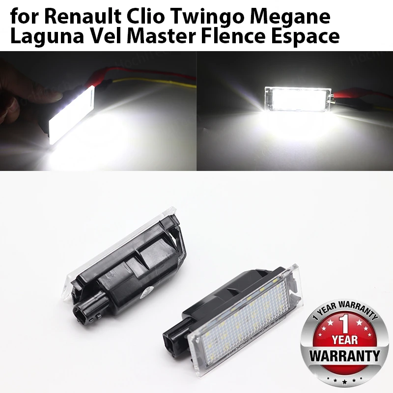 

For Renault Clio 3 4 Twingo 2 Megane 2 3 Laguna 2 3 Vel Satis LED No Error Canbus Car Number License Tail Plate Light Bulbs Lamp