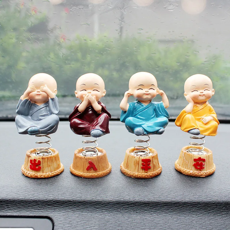 [Cute] 4 шт./компл. Автомобильные украшения резиновые Молодежные монахи