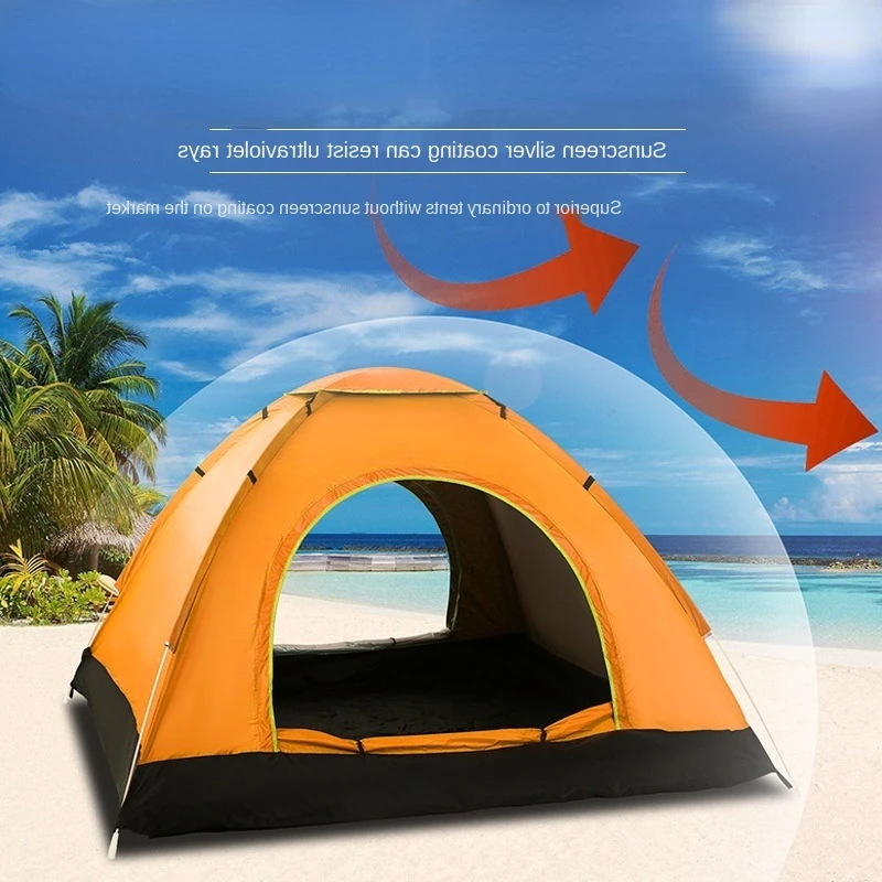 

One-bedroom tent casual camping single layer extra-large 2-3-4 people with heavy rain proof automatic tent Baraka Camp
