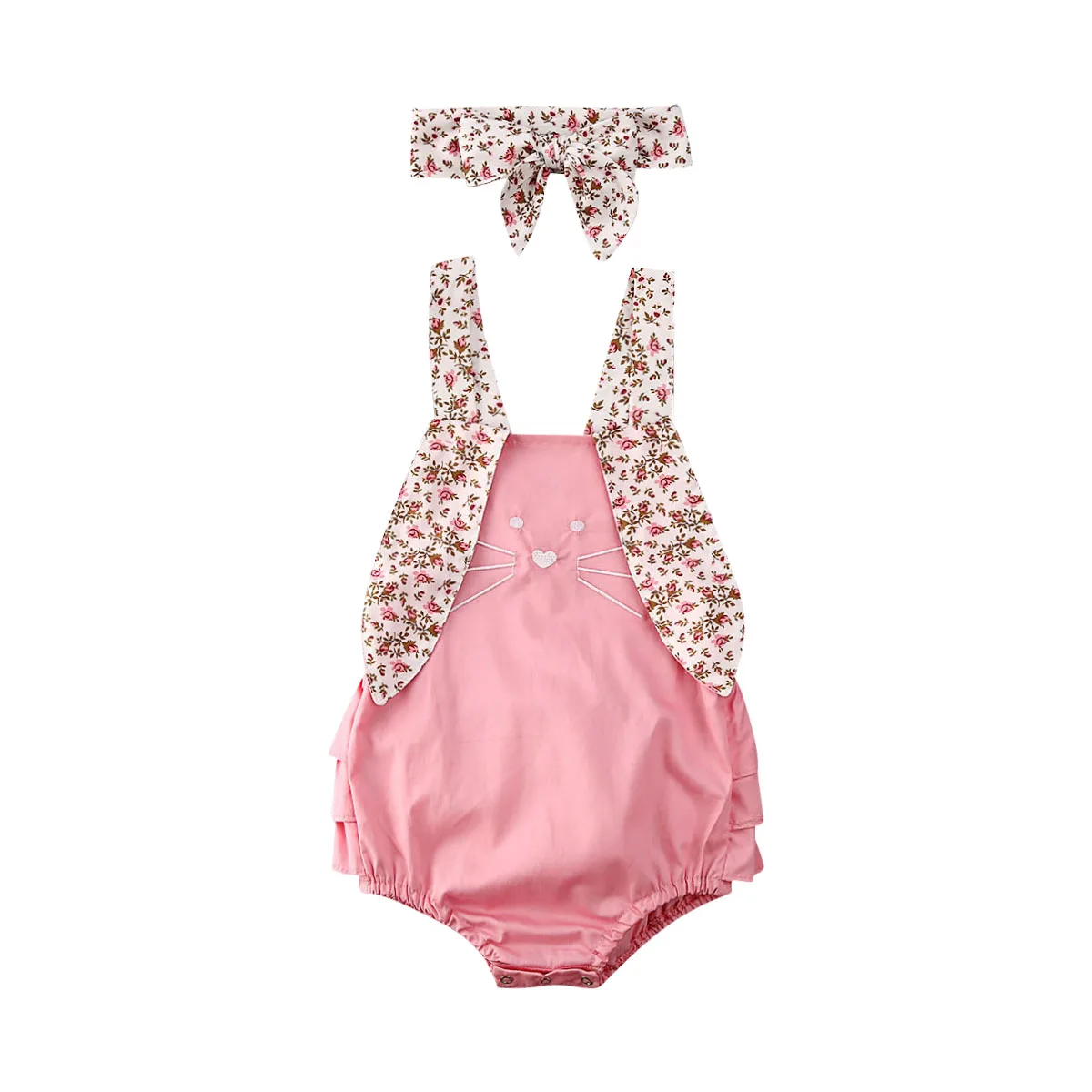 Комбинезон для новорожденных девочек 0 24 месяцев без рукавов с цветочным