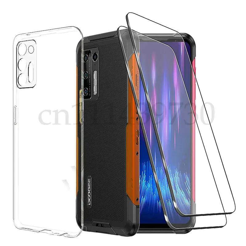 Стекло и силиконовый чехол 3-в-1 Для DOOGEE S97 Pro Чехол закаленное стекло Защита экрана